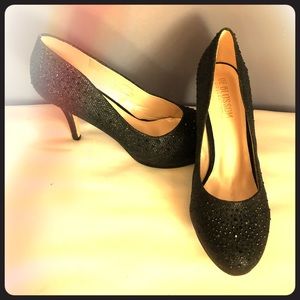 De Blossom Black Sparkle Pumps
